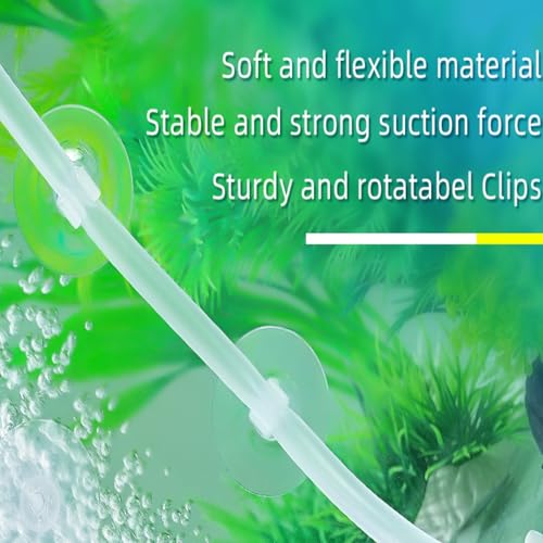 AQUANEAT Aquarium Suction Cups, for Fish Tank Airline Tubing, with Clips 3/16" air Hose Holder, 24pcs (Clear) - color: Clear