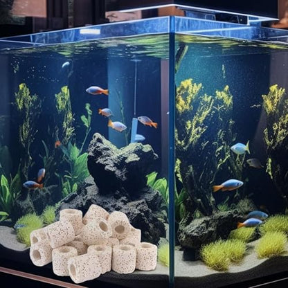 Under Water Plant Weights Biological Filter Media | Water Plant Cultivation Rings Purification Filter Ring for Turtle Tank, Fish Tank Accessories