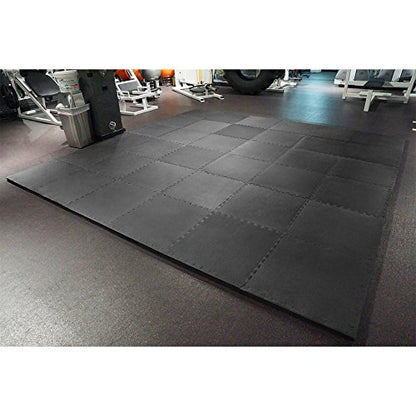 Meister X-Thick 1.5" Interlocking EVA Foam Mats - BK - 36 Tiles (144 Sqft) | Extra-thick 2X cushioning w/ anti-slip grip. 2' x 2' puzzle mats for wrestling, MMA, gymnastics, home gyms and play areas - color: Black, size: 36 Tiles (144 Sqft)