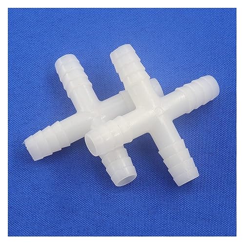 10pcs 10mm Plastic Barbed Cross Connectors Aquarium Fish Tank Tube Splitters Air Pump Soft Pipe Hose Connector