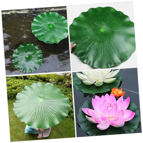 2pcs Simulated Lotus-Leaves Floating Decoration for Aquariums Realistic Fish Tank Ornament Lightweight Design for Aquatic Displays