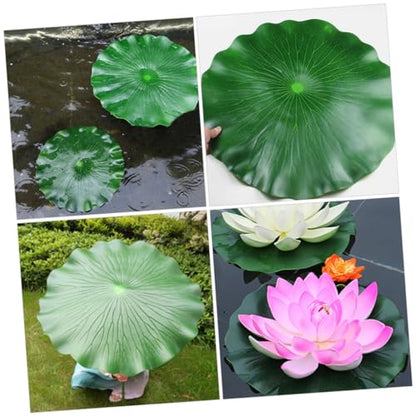 2pcs Simulated Lotus-Leaves Floating Decoration for Aquariums Realistic Fish Tank Ornament Lightweight Design for Aquatic Displays