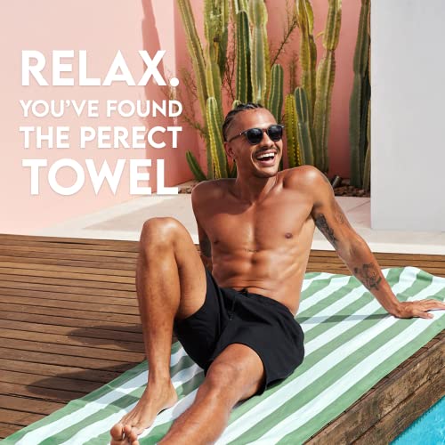 Dock & Bay Beach Towel - Quick Dry, Sand Free - Compact, Lightweight - 100% Recycled - Includes Bag - Cabana - Cayman Khaki - Extra Large (200x90cm, 78x35) - color: Cabana - Cayman Khaki, size: Extra Large (200x90cm, 78x35")