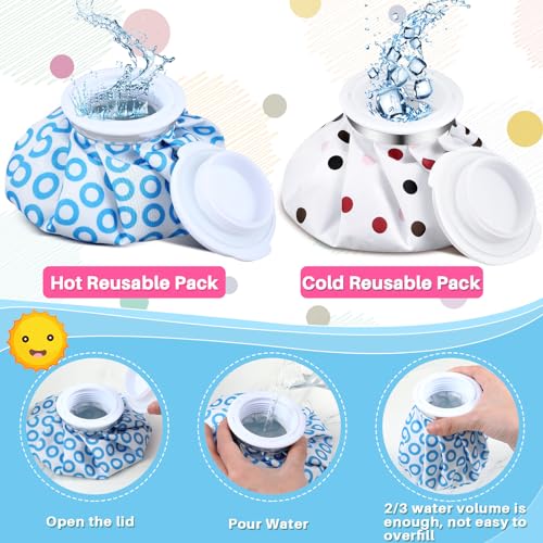 Honoson 4 Pack Reusable Ice Pack for Injuries, Ice Bags Hot Water Bag for Hot & Cold Pain Relief No-Leak Elastic Breathable for Muscle, Joint Pain Swelling, Sports & Home Use(Stylish Style) - style: Stylish