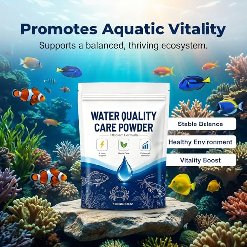 Aquatic Care Powder for Pond and Aquarium, 2026 Upgrade Aquatic Care Powder for Fish Shrimp & CrabEasy-Mix Pond and Aquarium Water Care Support, Maintenance Friendly Daily Water Care, 100g (3)