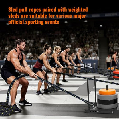 Weight Sled Rope Workout Sled Pulling Ropes Sleds Push Gym Equipment Weight Sleds Pull Rope for Training Tire Pulling Workout Ropes Fitness Resistance Football Exercise Equipment for Men Women - size: 1.5IN 40FT Sled Rope