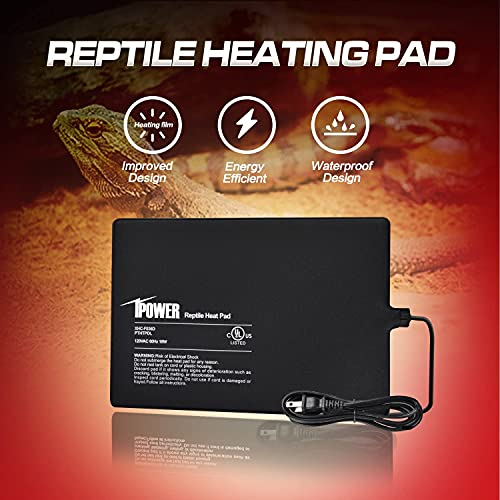 iPower 8 by 12-Inch 16W Reptile Heat Mat, Under Tank Warmer Terrarium Heat Pad for Turtles Lizards Frogs and Other Small Animals, Multi Sizes - size: 8" x 12", style: Heat Pad