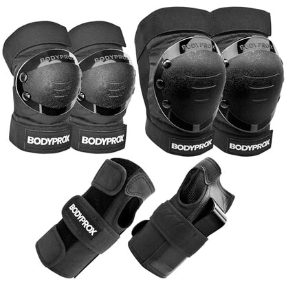 BODYPROX Knee Pads Elbow Pads Wrist Guards Set for Inline Skating, Skateboarding, Roller Derby and BMX Ride. - size: Small