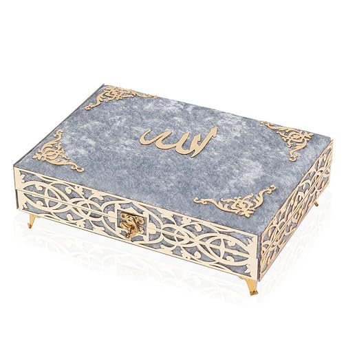 Modefa Ikra Muslim Islamic Keepsake Turkish Gift Set Holy Quran in Arabic - Ikra With Hijab and Tesbih (Silver) - color: Silver