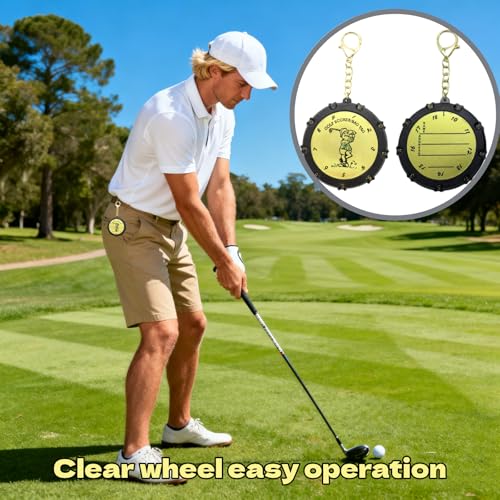 2Pcs 18 Holes Golf Shot Counter Compact Stroke Score Counter Score Keeper with Clear Digital Wheel for Golf Practice and Tournament Use