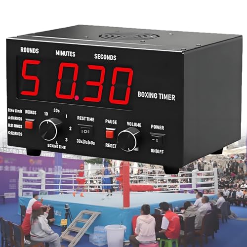Gym Interval Workout Timer,Professional Interval Boxing Timer,with Led Display,30s-10min Training & 0/30/60s Rest Time,for Gym,MMA,Boxing,Martial Arts Workouts Red - color: Red