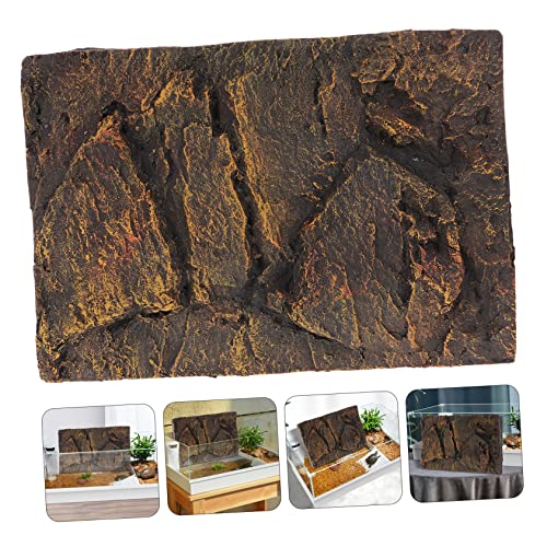 STOBOK 3D Reptile Tank Background Board Pu Material Turtle Aquarium Decor Terrarium Display for Pet Habitat Wall Decoration