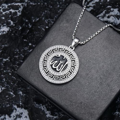 PELOVNY Allah Necklace for Men Women 925 Sterling Silver Islam Allah Pendant Chain Islamic Muslim Religious Jewelry Gifts - color: Allah-06