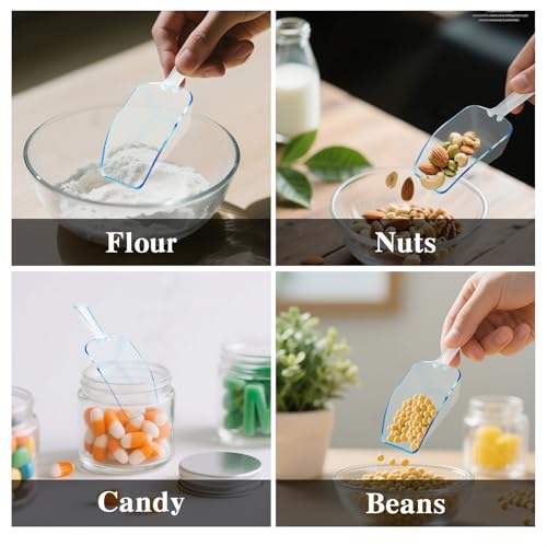 12 Pcs Blue Plastic Ice Scoop, Medium Multi Purpose Plastic Ice Scoop Sets, Ices Cube Scoops for Freezer Ices Machine Dry Goods Canisters Candy Buffet Kitchen Food Coffee Wedding Desserts（6.7 Inch） - color: Blue