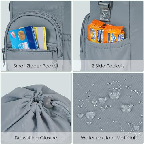 sportsnew 40oz Insulated Crossbody Water Bottle Bag Gym Hiking Phone Pocket | Water-resistant Lining, Padded Strap, Top Handle, Drawstring, Phone Pocket, Elastic Slots, Built-In Key Clip for Gym Walking - color: Blue