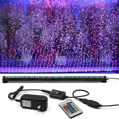 Submersible Aquarium Light:Fish Tank Light with Air Bubble Hole-RGB Color Changing Brightness Adjustable IP68 Waterproof Remote Control LED Light for Aquarium Fish Tank 12 inch - size: 12 inch Air Bubble Hole