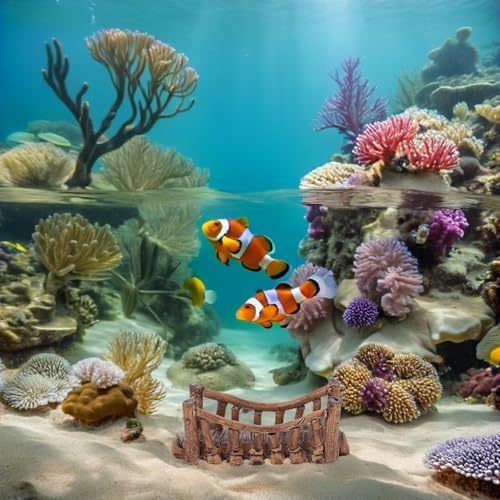 Kisangel 2pcs Mini Aquarium Bridge Decor Ceramic Fish Tank Bridge Ornament for Micro Landscape for Bonsai and Aquarium Accessories