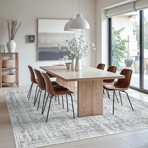 Soalmost Washable Area Rug 8x10 Large Soft Grey Rugs for Living Room - color: Grey, size: 8' x 10' (Rectangular)