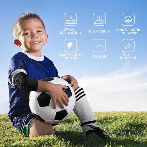 EULANT Soft Elbow Pads and Knee Pads for Kids Basketball Soccer,Breathable & Lightweight Compression Elbow and Knee Pad Guards,Sports Gear for Baseball Football Volleyball Wrestling Cycling(Large) - size: Kids Suit L(Elbow L+Knee L)