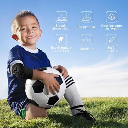 EULANT Soft Elbow Pads and Knee Pads for Kids Basketball Soccer,Breathable & Lightweight Compression Elbow and Knee Pad Guards,Sports Gear for Baseball Football Volleyball Wrestling Cycling(Large) - size: Kids Suit L(Elbow L+Knee L)