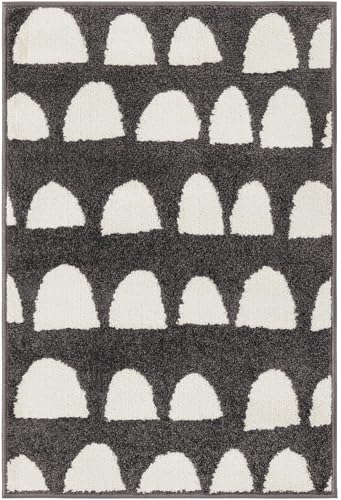 Rugs.com - Whimsy Kids Rug – 2' 2 x 3' 1 Dark Gray Easy-Clean Rug – Modern Abstract Arch Pattern for Entryway, Kitchen, and Bathroom - color: Dark Gray, size: 2'2" x 3'1" (Rectangular)
