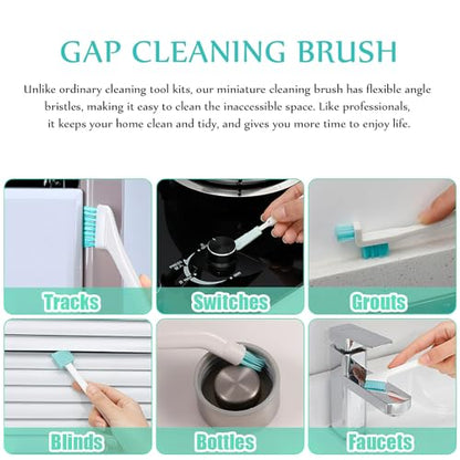 Cleaning Brush Set for Household Use 8pcs Crevice Cleaning Tool Kit with Bottle Cleaner and Window Track Brush for Small Spaces