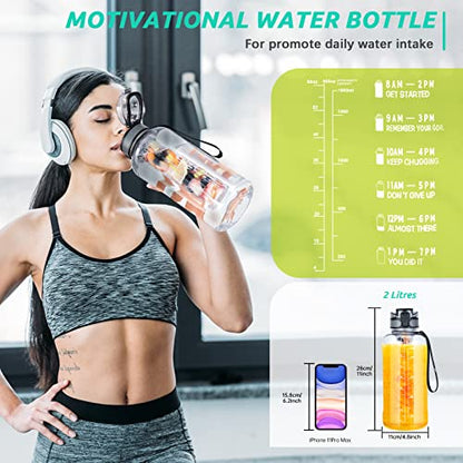 UTEBIT Fruit Infuser Water Bottle - 68 OZ Leakproof Plastic Infusion Bottle With Straw for Gym, Camping, Travel, Outdoor - style: 68OZ
