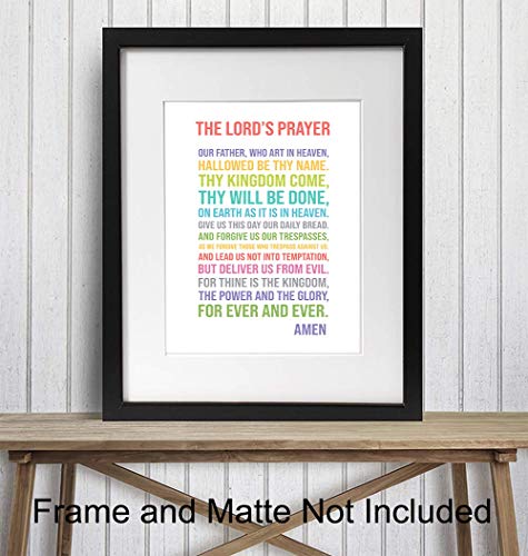Lords Prayer Wall Art - Catholic Gifts - Christian Gifts for Women, Men, Kids - Religious Wall Decor - Bible Verse Art - God Decor - Christian Artwork - Blessed Decoration - Bible Study