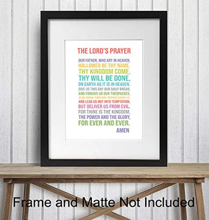 Lords Prayer Wall Art - Catholic Gifts - Christian Gifts for Women, Men, Kids - Religious Wall Decor - Bible Verse Art - God Decor - Christian Artwork - Blessed Decoration - Bible Study