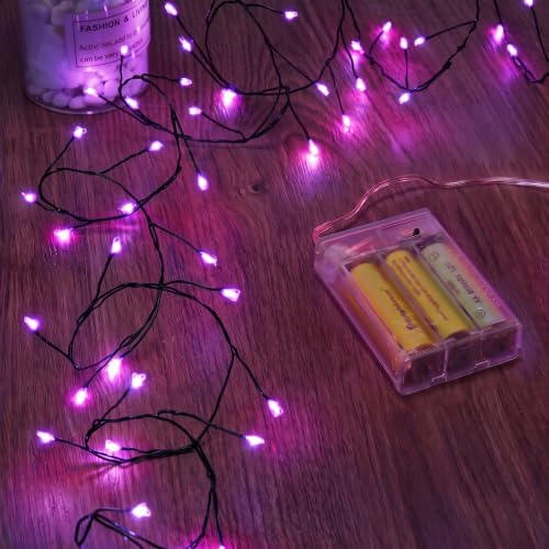 Minetom Fairy Lights Battery Operated, Twinkle String Lights 5ft 60LED - color: Purple