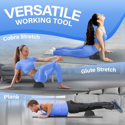 Yes4All Medium Firm Half Foam Rollers for Post-Workout Relaxation, 12/18/24/36 inch PE Foam Roll for Back Massage & Yoga Exercise - color: Black, style: 24-inch