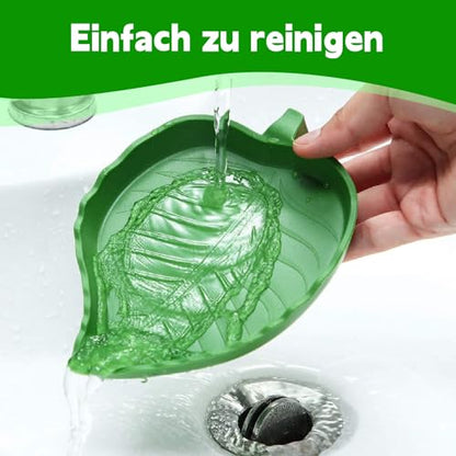 2PCS Reptile Food Water Bowl, Leaf Shape Dish for Tortoise Lizard Gecko | leaf-shaped plastic bowls (2 sizes),durable&bite-resistant.Shallow edges for easy access,easy to clean.For turtles,lizards