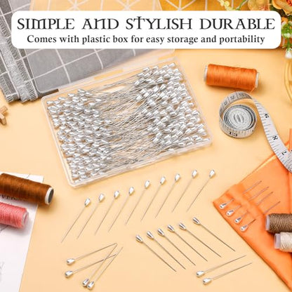 Corsage Pins 250 Pcs Teardrop Boutonniere Pins Pearl Pin- 2.17 Inches - size: 250pcs