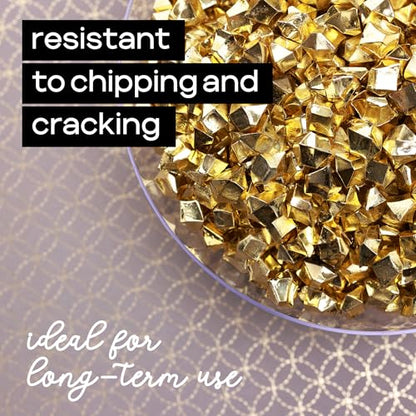 Gold Acrylic Ice Rocks - Golden Gemstones & Crystals Fake Diamonds - About 420 pcs - Vase Filler - Jewels for Crafts - Fish Tank Rocks - Sensory Bin Filler Gems for Crafting - Fake Ice Aquarium Stones - color: Golden Rocks