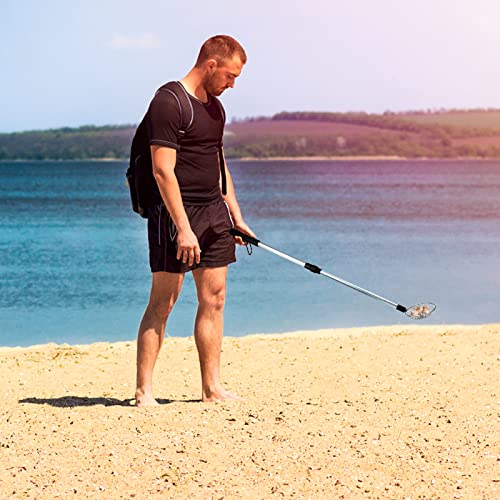 3 Pack Sand Sifter Tools - Beach Scoop for Beachcombing Shell Shark Tooth Sifter Collect Seashell Hunting Rocks Sifting, 32.6” Long Adjustable Telescoping Shovel with 4.1” Sieve Basket