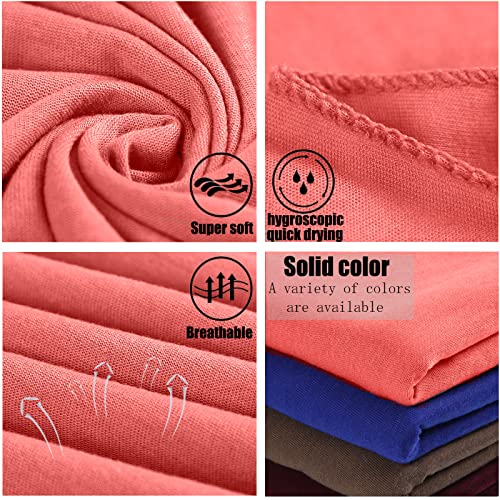 ZRQ 5 Pieces Stretch Headwrap Scarf Jersey Turban Fashion Headwear Boho Extra Long Scarf Soft Breathable Easy Knot Hijab Tie for Black Women (Black,Camel,Denim Blue,Watermelon Red,Dark Grey) - color: Black,Camel,Denim Blue,Watermelon Red,Dark Grey