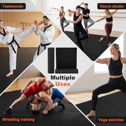 Generic Folding Gymnastics Mat 118.11x59.06x1.18inch Indoor Gymnastics Track Exercise Mat Non-Slip Surface for Home Yoga Pilates Martial Art