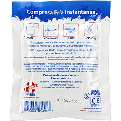 Case of 125 Instant Cold Packs, 5" x 6" (4" x 5" Cold Area) - Disposable Cold Compresses - No pre-Chilling Required for Quick, Effective First aid Treatment & Relief of Aches, Pains, Bumps & Bruises | Bulk 125-case of 5" x 6" disposable cold compresses; n