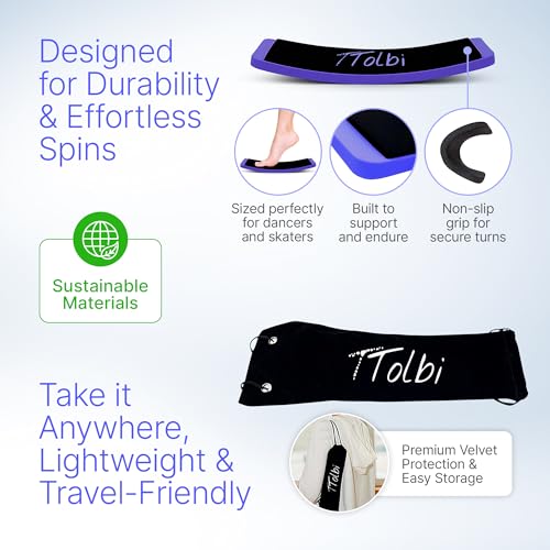 Turn Board for Dancers and Skaters, Ballet and Figure Skating Spinner | Off-ice trainer to improve spins, turns and balance for ballet, ice skating, cheer and gymnastics, all levels - color: Blue