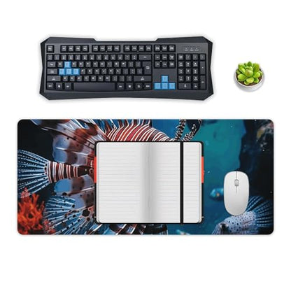 Large Size Gaming Mouse Pad Fish in Fish Tank Desk Mat Non-Slip Base Waterproof Desktop Writing Pad for Office Home - color: Fish in Fish Tank, size: 40x90cm