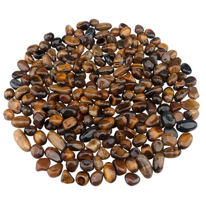 0.96LB Natural Pebbles Aquarium Gravel Vase Filler Succulent Rocks Fish Tank Decorative Crushed Stones Quartz Bulk Polished Irregular Shaped - Tiger's-Eye - color: Tiger's-eye