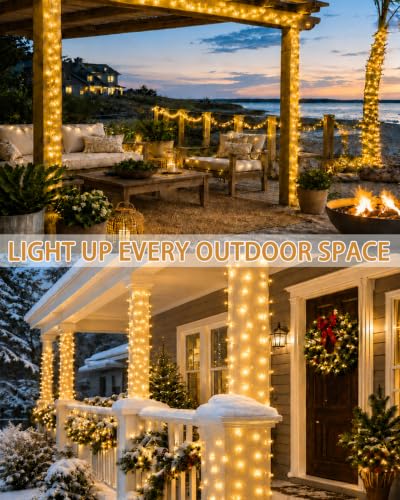 2 Pack 200 LED Battery Operated String Lights, 8 Modes Twinkle Fairy Lights - color: Warm White, size: 2PK(100LED)