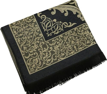 Premium Area Rug for Islamic Prayers - Muslim Prayer Mat and Rug for Men with Arabic Gifts - Traditional Islamic Prayer Rug Islam - سجادة صلاة Included - color: Navy Blue