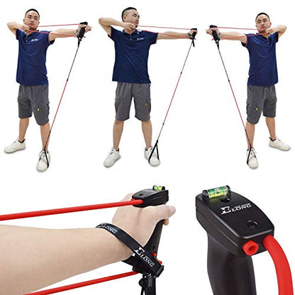 Archery Bow Trainer Draw Training Aid Device Strength Stretch Band Exerciser for Recurve Bow Compound Shooting Youth Adults Beginner Portable Bow Riser Handle - color: Black