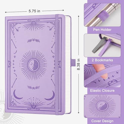 Blank Journal for Women Men, 192 Pages A5 Notebook Journal, Hardcover Notebook with 100Gsm Thick Pages, Leather Note Book for Writing, Travel, Business, Office, Prayer 5.7 x 8.3, Light Purple - color: Light Purple, style: Plain