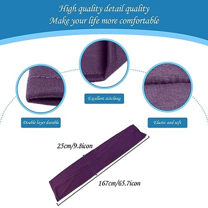 Turban Head Wrap Scarf,African Women' Soft Long Scarf Shawl Hair Bohemian Headwrap Stretch Headband Tie - color: Set D-black+purple+navy