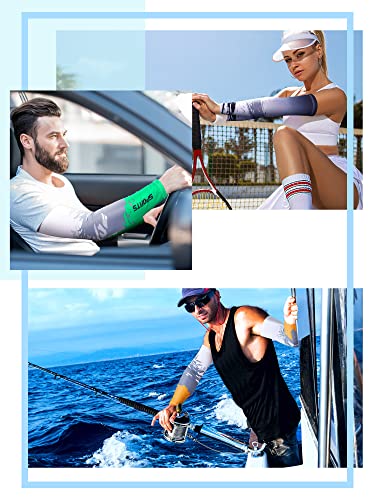 Tisancy 10 Pairs Sun Protection UV Arm Sleeves Cooling Anti Slip Compression Sleeves Sports Polyester Cycling Covers - size: Large, style: Vivid Style