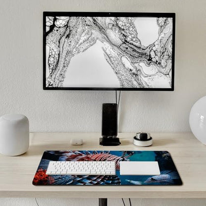 Large Size Gaming Mouse Pad Fish in Fish Tank Desk Mat Non-Slip Base Waterproof Desktop Writing Pad for Office Home - color: Fish in Fish Tank, size: 40X75cm