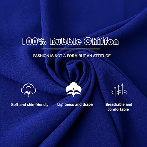 Yeieeo Chiffon Head Wraps for Women - Solid Color Fashion Bubble Chiffon Scarf Hijab - color: Royal Blue