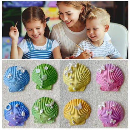 30PCS Natural Scallop Shells 2.3''-3'' White Sea Shells for DIY Craft Making, Hand Painting, Ocean Themed Party and Home Décor - size: L-30pcs